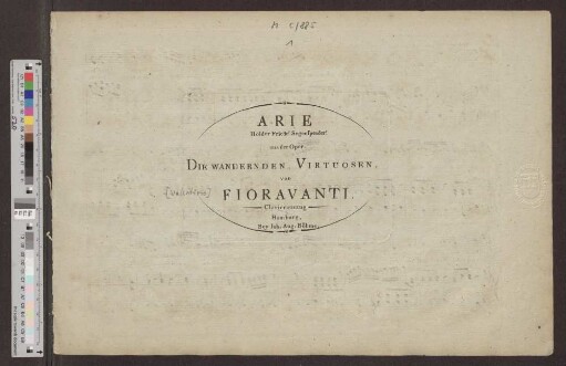 Arie Holder Friede! Segenspender! : aus der Oper: Die wandernden Virtuosen