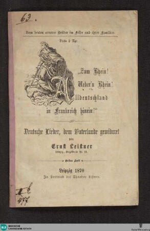1: Deutsche Lieder, dem Vaterlande gewidmet