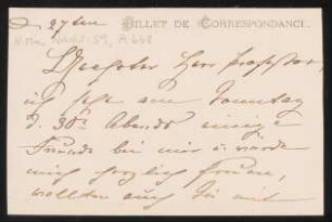 Briefkarte an Philipp Spitta : 27.12.1877