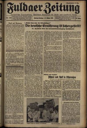 Erste Ausgabe vom Samstag, den 05. Oktober 1935.