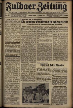 Erste Ausgabe vom Samstag, den 05. Oktober 1935.