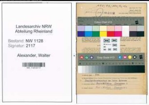 Entnazifizierung Walter Alexander , geb. 21.12.1913 (Polizist)