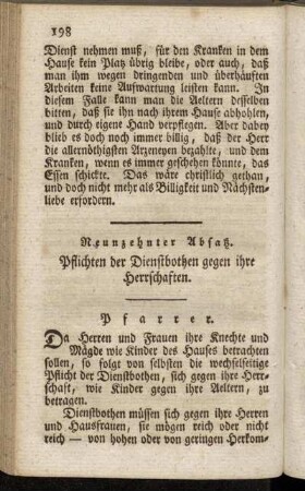 Pflichten der Dienstbothen gegen ihre Herrschaften.