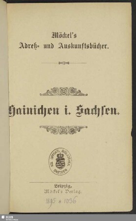 1895: Hainichen i. Sachsen