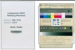 Entnazifizierung Walter Hertel , geb. 06.12.1891 (Amtmann)