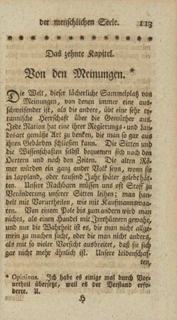 Das zehente Kapitel. Von den Meinungen