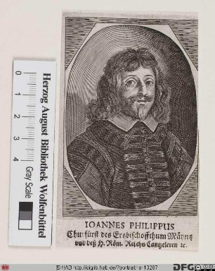Bildnis Johann Philipp (1663 Reichsfrhr. von Schönborn), 1647-73 Kurfürst u. Erzbischof von Mainz