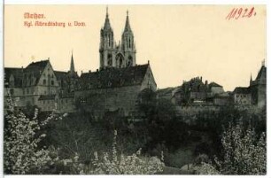 Meißen. Albrechtsburg und Dom vom Schottenberg,Kornhaus