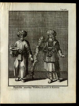 Pontifex amictus Vestibus Lineis et Aureis