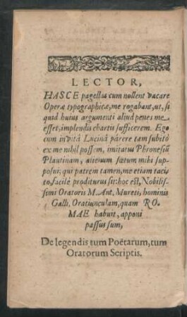 Lector, ...