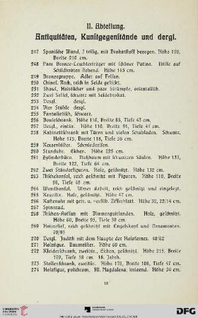 Antiquitäten, Kunstgegenstände und dergl. (Nr. 247-671)