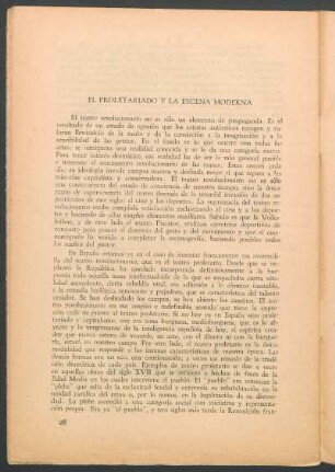 El proletariado y la escena moderna