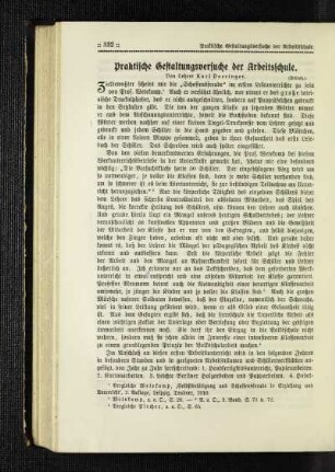 Praktische Gestaltungsversuche der Arbeitsschule : (Schluß)