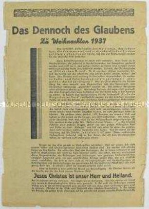 Kirchliches Propagandaflugblatt zu Weihnachten 1937