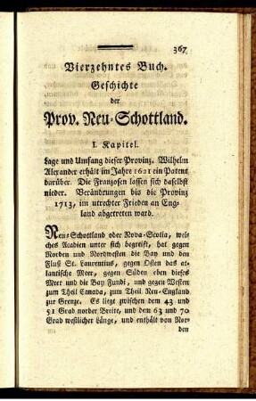 Vierzehntes Buch. Geschichte der Prov. Neu-Schottland.