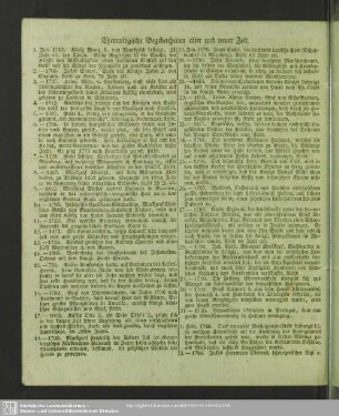 Chronologische Begebenheiten alter und neuer Zeit
