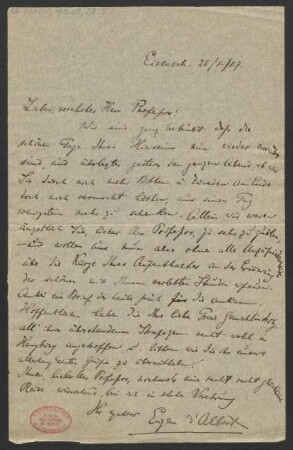 Brief an Karl Klindworth : 26.08.1887