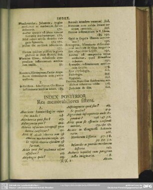 Index Posterior Res memorabiliores sistens