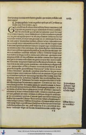 Epistola beati Augustini episcopi ad Cyrillum de laude beati hieronimi Cap. I