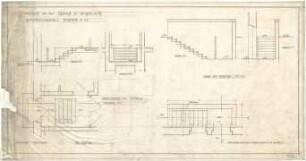 Billing, Hermann; Singen; Krankenhaus - Chefarztwohnhaus, Treppe, Kunststeinarbeiten (Schnitte, Grundrisse, Details)