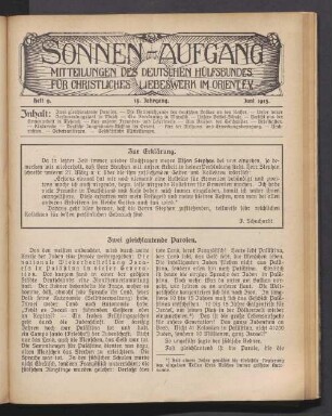Heft 9. 15. Jahrgang. Juni 1913