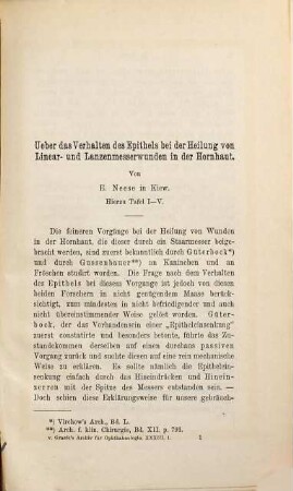 Albrecht von Graefes Archiv für Ophthalmologie. 33. 1887