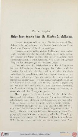 Erstes Kapitel: Einige Bemerkungen über die ältesten Darstellungen