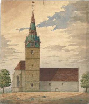 Dolmetsch, Heinrich; Kornwestheim; Ev. Pfarrkirche, Restaurierung - Nordseite (Ansicht)