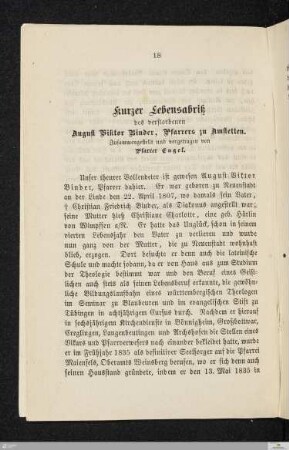 Kurzer Lebensabriß