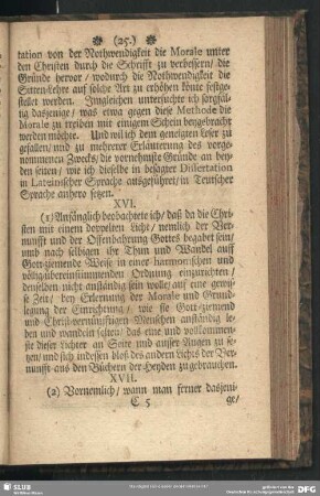 XVII. [(2.) Mangelhafftigkeit des Moral-Unterrichts der Heiden. Insonderheit umb Christen darnach anzuführen]