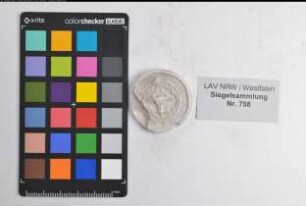 Siegler: Coesfeld, Stadt Überlieferungsart: Nachbildung. Stoff: Gips Farbe: weiß Form: rund. Durchmesser: Art: Typ: Umschrift: