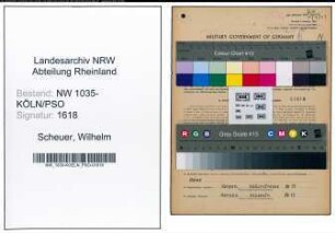 Entnazifizierung Wilhelm Scheuer , geb. 28.10.1901 (Lokfuehrer)
