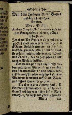 Von dem Heiligen Wort Gottes und der Christlichen Kirchen.