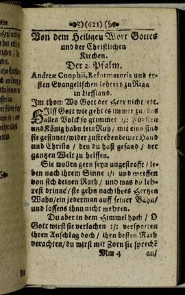Von dem Heiligen Wort Gottes und der Christlichen Kirchen.