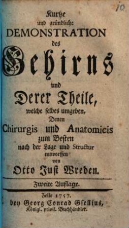 Kurze und gründliche Demonstration des Gehirns