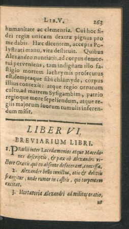 Liber VI. Breviarium Libri.