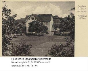 Lützelbach im Odenwald, Gasthaus und Pension 'Zur Sonne' / Ansicht mit Garten