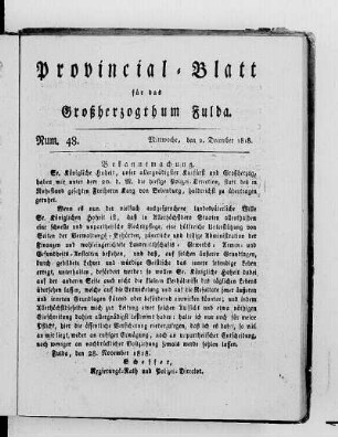 Num. 48, Ausgabe vom 2. Dezember 1818