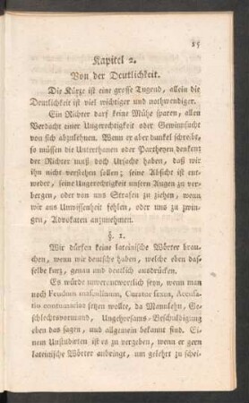Kapitel 2. Von der Deutlichkeit. §. 1. - §. 13.