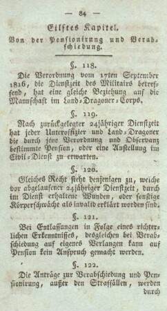 Eilftes Kapitel. Von der Pensionirung und Verabschiedung.