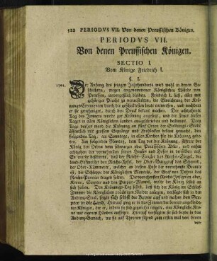 Periodus VII. Von denen Preussischen Königen