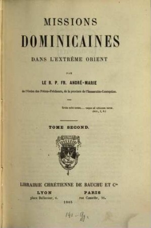 Missions dominicaines dans l'extrême Orient, 2
