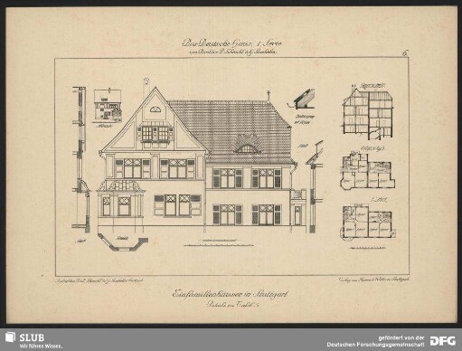 Einfamilienhäuser in Stuttgart [Grundriss, Aufriss, Details]