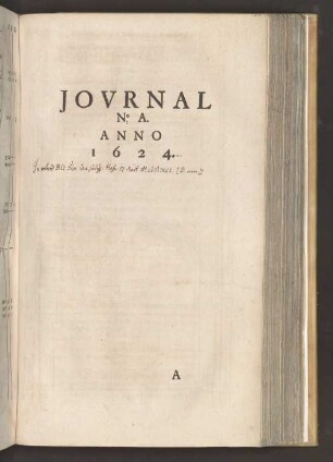 Jovrnal No. A. Anno 1624.