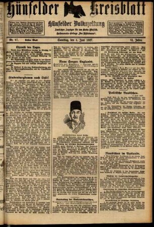 Erste Ausgabe vom Samstag, den 04. Juni 1927.