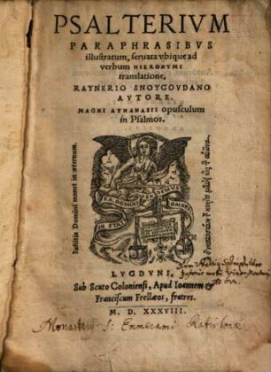 Psalterivm Paraphrasibvs illustratum : seruata vbique ad verbum Hieronymi translatione