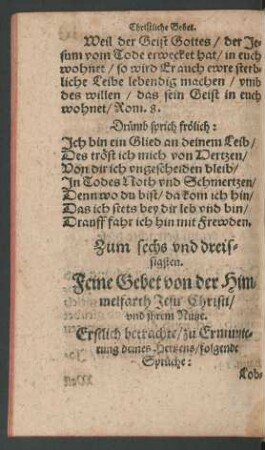 Zum sechs und dreissigsten.