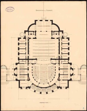 Stadttheater, Halle/Saale 1. Projekt: Grundriss Parkett