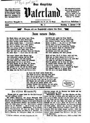 Das bayerische Vaterland. 1870 = Jg. 2, 1 - 6