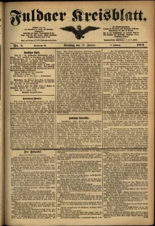 Ausgabe vom Dienstag, den 12. Januar 1909.